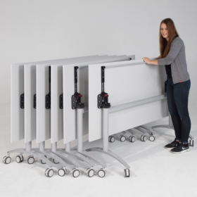 Seitenklapptisch mit Vollkernplatte " PowerSurf", fahrbar B/H/T: 140x72x70 cm-image