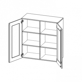 Aufsatzschrank, 3 Ordnerhöhen - Serie evo180 B/H/T: 100x108x40 cm, 2 Türen mit Glaseinsatz, abschließbar, mit Mittelwand-image