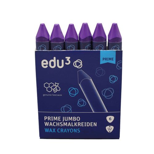 edu3 PRIME Jumbo Wachsmalkreide, 6 Stifte einer Farbe-image