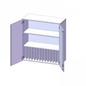 Aufsatzschrank für Klassenbücher, 3 Ordnerhöhen - Serie evo180 B/H/T: 100x108x40 cm, 1 Reihe für 14 Klassenbücher-image