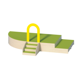 Podestanlage 5, 4teilig, mit Bogendurchgang und Linoleum-Deckplatten B/H/T: 370x24/46/142x222 cm, in 2 verschiedenen Höhen, mit 2 Rollkästen Podestanlage 5, 4teilig, mit Bogendurchgang und Linoleum-Deckplatten B/H/T: 370x24/46/142x222 cm, in 2 verschiedenen Höhen, mit 2 Rollkästen-image