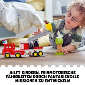 Duplo Löschauto mit Schlauch und Feuerwehrmann-image