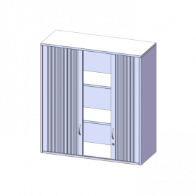 Aufsatzschrank mit Rollo, 3 Ordnerhöhen - Serie evo180 B/H/T: 100x108x50 cm, Querrolladen, abschließbar-image