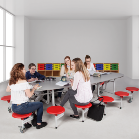 Spaceflex 2.0 Klapptisch mit Melaminplatte, oval B/H/T: 305x74x107 cm, 12 Sitze, Sitzhöhe 46 cm-image