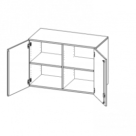 Aufsatzschrank für ErgoTray Serie, 2 Ordnerhöhe - Serie evo180 B/H/T: 138,7x72x40 cm, zwei Türen, mit Mittelwand-image