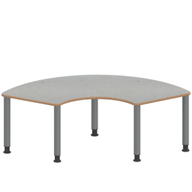 Tisch ZALOTTI mit Linoleum-Belag Drittelkreistische, Stellfläche B/T: 173x80 cm, Höhen 41…76 cm, Stahlrohrbeine Ø 60 mm, Fußvariante: höhenverstellbar Tisch ZALOTTI mit Linoleum-Belag Drittelkreistische, Stellfläche B/T: 173x80 cm, Höhen 41…76 cm, Stahlrohrbeine Ø 60 mm, Fußvariante: höhenverstellbar-image