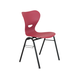 Vierbeinstuhl mit Kunststoff- Sitzschale, Sitzhöhe nach DIN Stapelbarer Vierbeinstuhl mit  Stahlrohrgestell und ergonomisch geformter Kunststoff- Sitzschale mit Griffloch-image