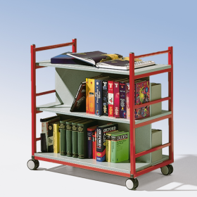 Bücherwagen mit 3 Ebenen, fahrbar B/H/T: 90x90x50 cm-image