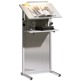 Rednerpult mit Lochblech Frontblende der Serie RP 7 B/H/T: 60x106-128x45 cm-image