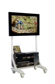 TV Wagen, TV Rack für Fernseher bis 70 Zoll mit Unterschrank ScreenCart L, neigbare Halterung-image