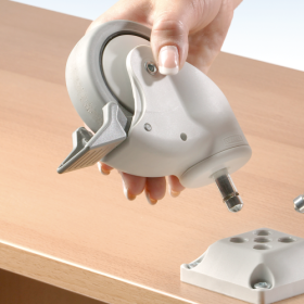 Einsteckrollen zum Nachrüsten 4 Rollen, 2 davon feststellbar leicht montierbare Einsteckrollen-image