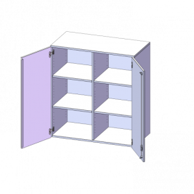 Aufsatzschrank, 3 Ordnerhöhen - Serie evo180 B/H/T: 100x108x50 cm, 2 Türen, abschließbar, mit Mittelwand-image