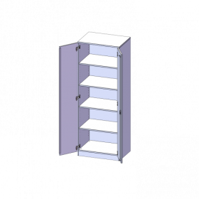 ErgoTray Schrank, zweireihig, 5 Ordnerhöhen - evo180 Serie B/H/T: 70,3x190x50 cm, zweitürig, mit Sockel (81 mm), ohne Boxen-image