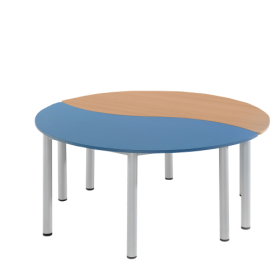 "SoooRounD" Basic II Halbrundwellentisch, höhenverstellbar, fahrbar B/H/T: 160x58-72x80 cm-image