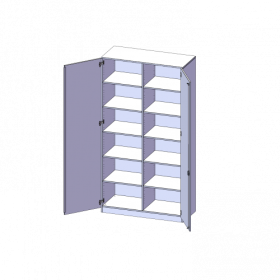 Schrank, 6 Ordnerhöhen - Serie evo180 B/H/T: 120x226x50 cm, 2 Türen, abschließbar, mit Mittelwand, mit Sockel (81 mm)-image