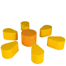 Sitzgruppe Flowerpower, 7 teilig mit Kunstlederbezug, Bezug schwer entflammbar Je Element Höhe: 35/40 cm-image