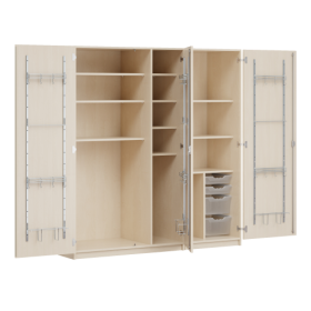 Dreitüriger Musikschrank MOFF 3 B/H/T: 190,3x190x60 cm, feststehend, mit 4 ErgoTray-Boxen, 9 Einlegeböden-image