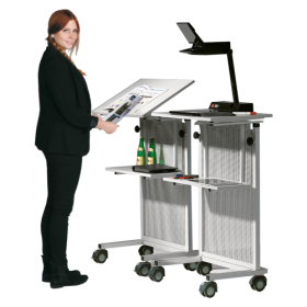 Rednerpult mit Lochblech Frontblende der Serie RP 70 B/H/T: 60x106-128x45 cm-image