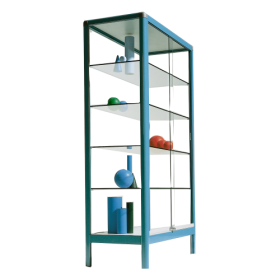 Aluminiumvitrine V15 mit 4 verstellbaren Dickglasböden B/H/T: wählbar, 180x50 cm-image