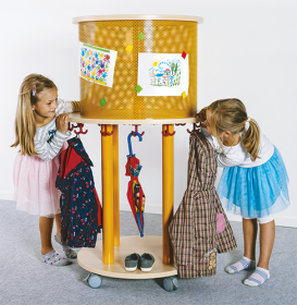 Ovaler Taschenkreisel B/H/T: 90x140x70 cm, mit 13 Dreifachhaken und Lochblech-Zylinder-image