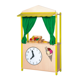 Verkaufsstand in Stollenbauweise mit Vordach B/H/T: 106x195x40 cm, mit Vorhang, Innenseite 2 Fachböden Verkaufsstand in Stollenbauweise mit Vordach B/H/T: 106x195x40 cm, mit Vorhang, Innenseite 2 Fachböden-image