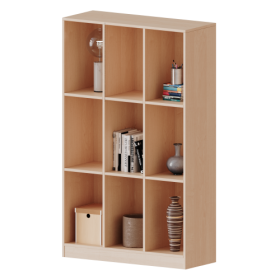 Taschenregal, 4,5 Ordnerhöhen - Serie evo180 Breite 104,5 cm, Gesamthöhe 172 cm, 9 hohe Fächer, mit Sockel (81 mm)-image