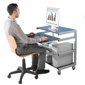 Mobiler PC-Arbeitsplatz B/H/T: 76x85x45 cm, Tastaturhöhe: 72 cm Mobiler PC-Arbeitsplatz B/H/T: 76x85x45 cm, Tastaturhöhe: 72 cm-image