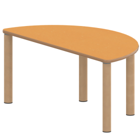 Tisch ZALOTTI mit Linoleum-Belag Halbrundtische, Stellfläche B/T: 120x60 cm, Höhen 25…76 cm, Massivholzbeine Ø 60 mm, Fußvariante: Stellfuß Tisch ZALOTTI mit Linoleum-Belag Halbrundtische, Stellfläche B/T: 120x60 cm, Höhen 25…76 cm, Massivholzbeine Ø 60 mm, Fußvariante: Stellfuß-image