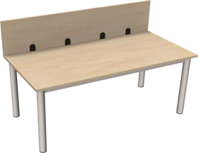 Tisch mit Sichtblende, Gestell aus 40x2 mm Rundrohr B/T: 150x75 cm, Tisch mit zusätzlicher Aufsatz-Frontblende 40 cm hoch Tisch mit Sichtblende, Gestell aus 40x2 mm Rundrohr B/T: 150x75 cm, Tisch mit zusätzlicher Aufsatz-Frontblende 40 cm hoch-image