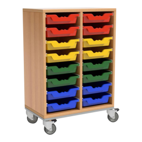 Schrank mit 16 flachen Schüben B/H/T: 71x91x50 cm, fahrbar-image