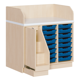 Wickelkommode, dreireihig B/H: 107x113 cm, Ausziehbarer Aufstieg, 16 Boxen Wickelkommode, dreireihig B/H: 107x113 cm, Ausziehbarer Aufstieg, 16 Boxen-image