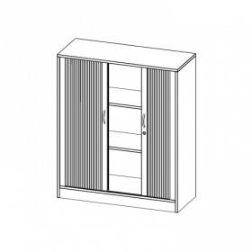 Schrank mit Rollo, 3 Ordnerhöhen - Serie evo180 B/H/T: 100x118x50 cm, Querrolladen, abschließbar, mit Sockel (81 mm)-image