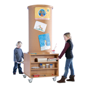 Mobile Kork-Litfaßsäule mit 2 Regalen B/H/T: 77x190x77 cm Mobile Kork-Litfaßsäule mit 2 Regalen B/H/T: 77x190x77 cm-image