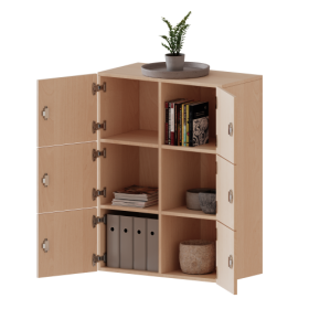 Schließfach - Aufsatz, 3 Ordnerhöhen - Serie evo180 Breite 80 cm, Gesamthöhe 108 cm, 6 Schließfächer-image