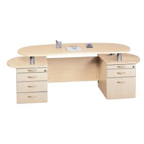 Schreibtisch "BOSS" B/H/T: 200x75x80 cm mit 2 Unterbauten, Blende-image