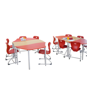 Wellentisch Trapez B/T: 130x65 cm, Tischhöhe: cm, Vollkernplatte, mit 2 Rollen Wellentisch Trapez B/T: 130x65 cm, Tischhöhe: cm, Vollkernplatte, mit 2 Rollen-image