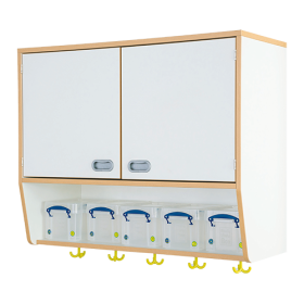 Hängeschrank als Ablage mit Boxen Schrank, darunter Aufbewahrungsboxen, Garderobenhaken, H/T: 80x40 cm Hängeschrank als Ablage mit Boxen Schrank, darunter Aufbewahrungsboxen, Garderobenhaken, H/T: 80x40 cm-image