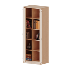 ErgoTray Schrank, zweireihig, 5 Ordnerhöhen - evo180 Serie B/H/T: 70,3x190x50 cm, zweitürig, mit Sockel (81 mm), mit Mittelwand, ohne Boxen-image