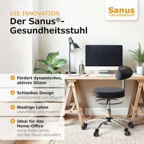 Sanus Gesundheitsstuhl Classic, mit starrer Lehne, SH 46-54 cm, Stoffbezug, Farbe nach Wahl-image