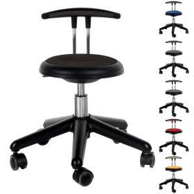 Genito Eco Drehstuhl mit Gaslift Höhenverstellung und Rückenlehne Lieferbare Sitzhöhen: 30-38 cm oder 38-48 cm, mit Rollen oder Gleitern-image