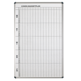 Stundenplantafel aus Premium Stahlemaille in weiß Oberflächen magnethaftend, Rastermaß BxH: 40 x 20/16 mm-image