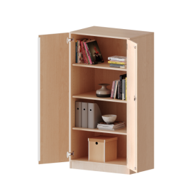 Schrank, 4 Ordnerhöhen - Serie evo180 B/H/T: 100x154x40 cm, 2 Türen, abschließbar, mit Sockel (81 mm)-image