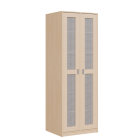 Bettzeugschrank mit 2 Türen und 12 Fächern B/H/T: 78x227x67 cm, mit 2 Rahmentüren mit Lochblechfüllung-image
