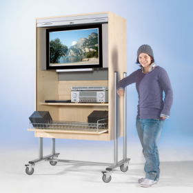 TV-Wagen mit Rollo, 1 Rollauszug und Fach B/H/T: 108x189x60 cm-image