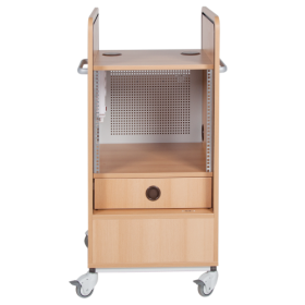 Mediencenter "Royal+", für 19" Geräte, 19" mobiles Rack mit Rollo B/H/T: 55x115x66 cm-image
