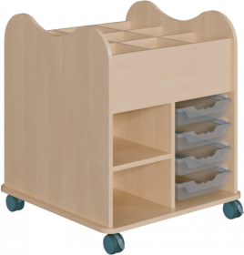 Bastelwagen "Kreativo" mit  8 ErgoTray Boxen B/H/T: 75x90x75 cm, fahrbar, Korpusdekor und Boxenfarbe nach Wahl-image