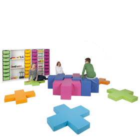 Sitzelement PLUS, Hocker, Bezug Kunstleder, Bezug schwer entflammbar B/H/T: 90x30x90 cm-image