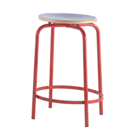 Vierfuß-Hocker mit umlaufender Fußraste Sitzhöhe: 51 oder 60 cm, Gestellfarbe nach Wahl Vierfuß-Hocker mit umlaufender Fußraste Sitzhöhe: 51 oder 60 cm, Gestellfarbe nach Wahl-image