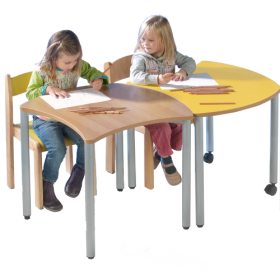 Swing-It "Steely" Quadratwellentisch, fahrbar B/T: 60x60 cm, Höhe wählbar-image