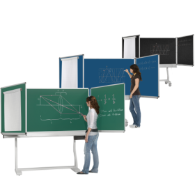 Federzugtafel aus Premium Stahlemaille, fahrbar, Serie FZR E Größen und RAL Farben wählbar-image